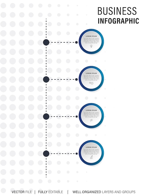 Vector creative infographic four steps template