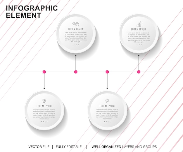 Vector creative infographic four steps template