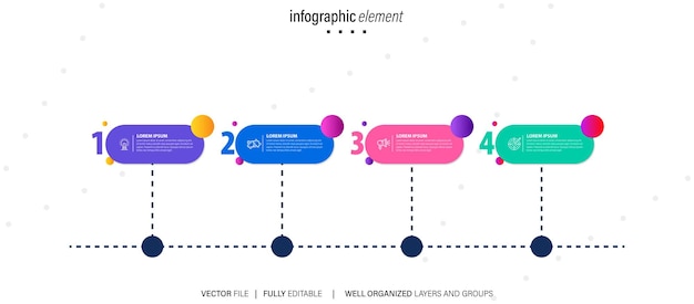 Vector vector creative infographic four steps template