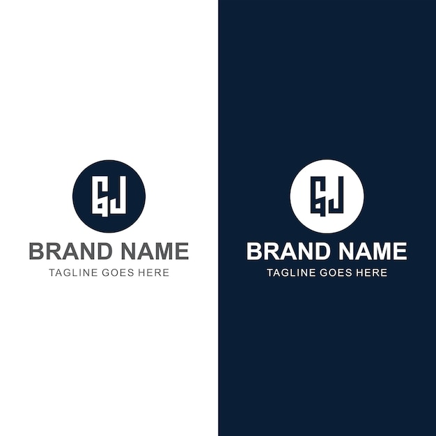 Vector creative letter design gj in circle shape monogram logo