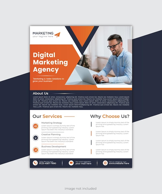 Vector creative marketing agency corporate flyer