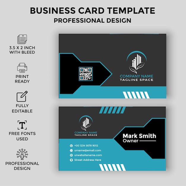 Vector vector creative modern clean and simple corporate business card template design