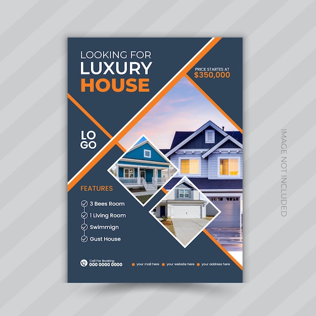 vector creative and modern home for sale real estate flyer design template
