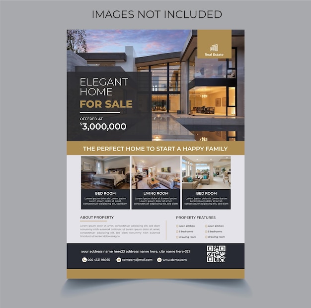 vector Creative and modern real estate flyer template