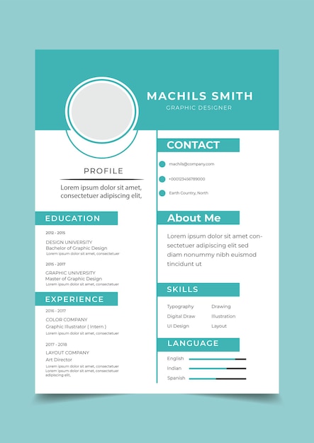 Vector creative and modern resume or cv template