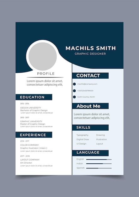 vector creative and modern resume or cv template
