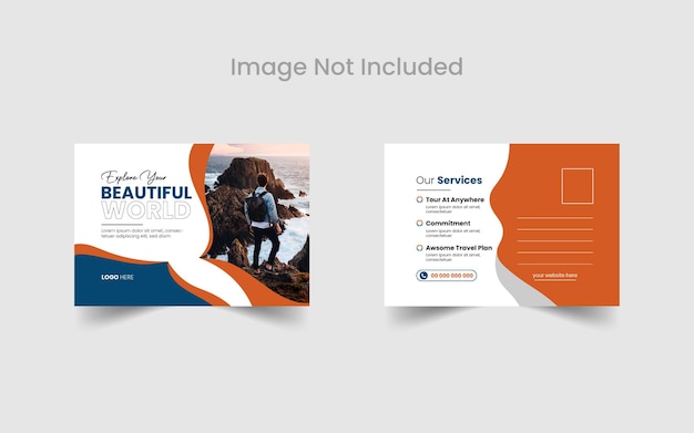 vector creative postcard design layout template with modern elements and abstract background