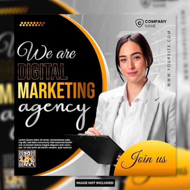 Vector creative and professional digital marketing agency social media post template