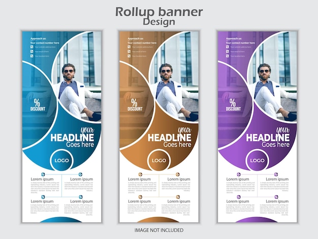 Vector creative rollup or display standee or pull up banner design template