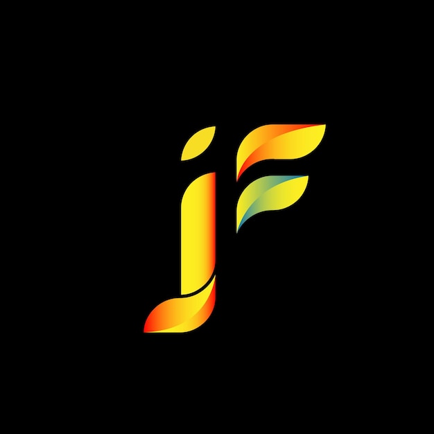 ベクトル創造的なシンプルな頭文字 jf と fj のロゴ デザイン