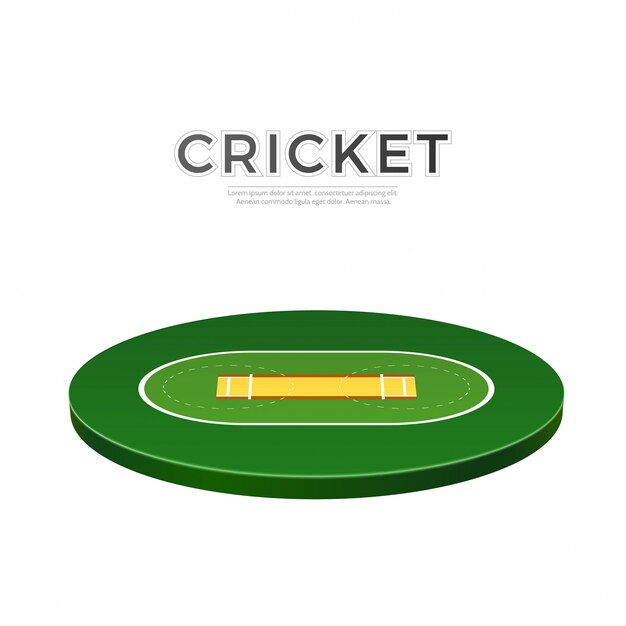 Vector cricket speeltuin 3d-pictogram voor weddenschappen