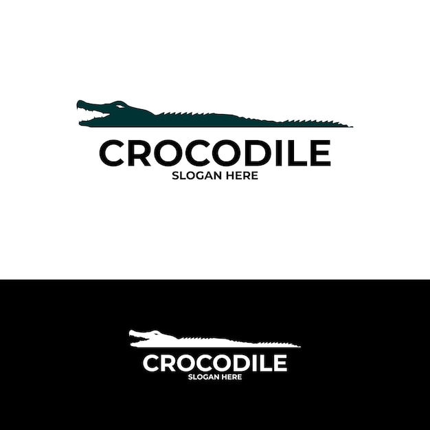 vector crocodile logo design template concept