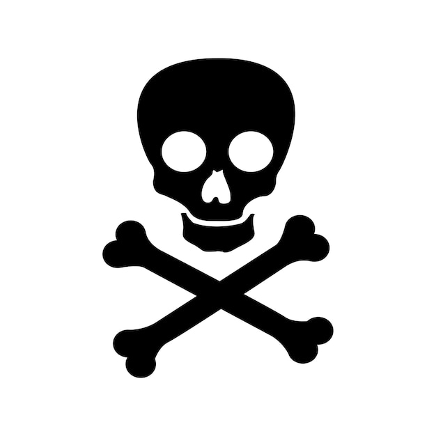 Vector crossed bones skull icon