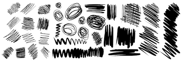 vector crosshatch strikethrough handgetekende kinderlijke doodle grote setx9