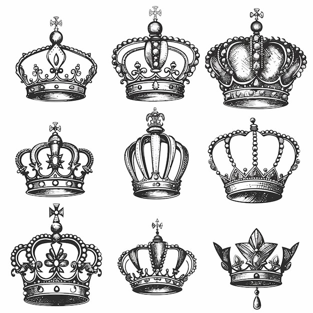 Vector vector crown set