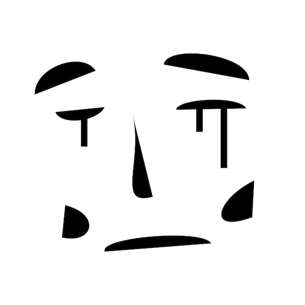 Vector crying face in unmatched style editable illustration