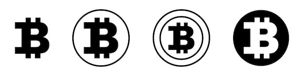 Vector cryptocurrency. Bitcoin currency. Set of bitcoin. Business vector symbol.