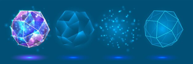 Векторная кристальная сила и энергия элементов сине-фиолетового неонового свечения