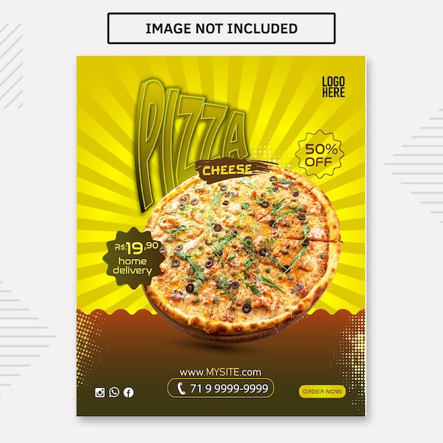 vector culinary instagram post pizza