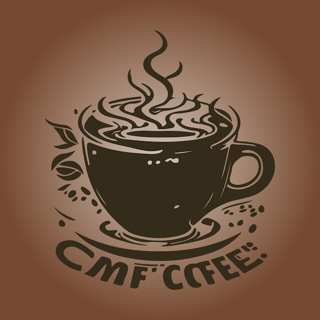 Vector cup of coffee love logo outline