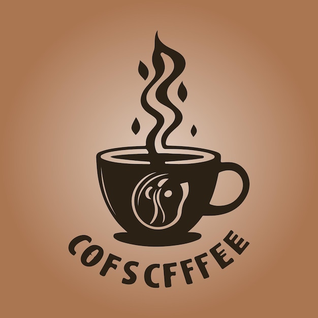 Vector cup of coffee love logo outline
