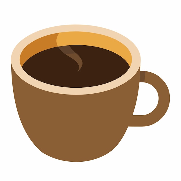 Vector a cup of coffee with flat illustration style