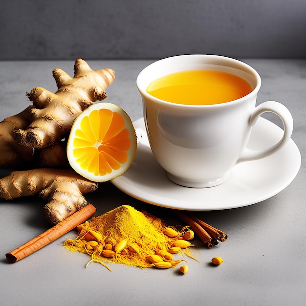 Vector vector cup with turmeric and