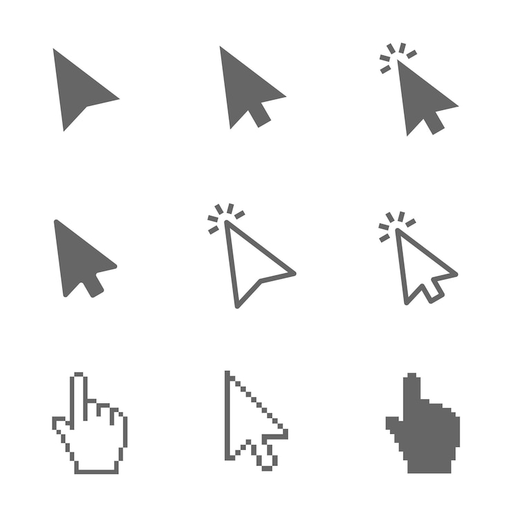 Vector vector cursor or click arrows for various templates