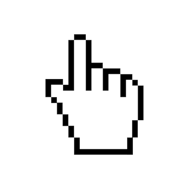 Vector cursor iconen hand pixel vector illustratie