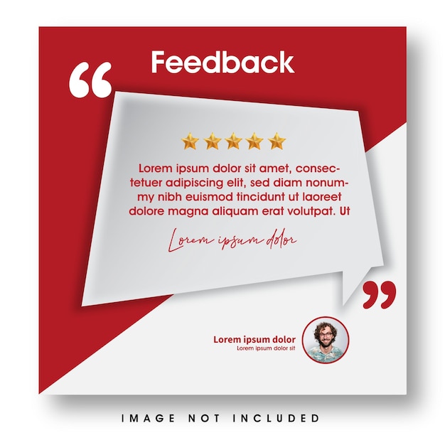 Vector vector customer feedback and client review social media post banner
