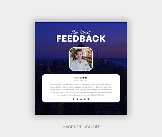 Vector customer feedback testimonial social media post template