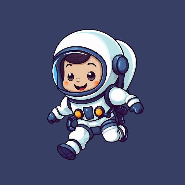 Vettore astronauta carino vettoriale con illustrazione del personaggio del design piatto stella