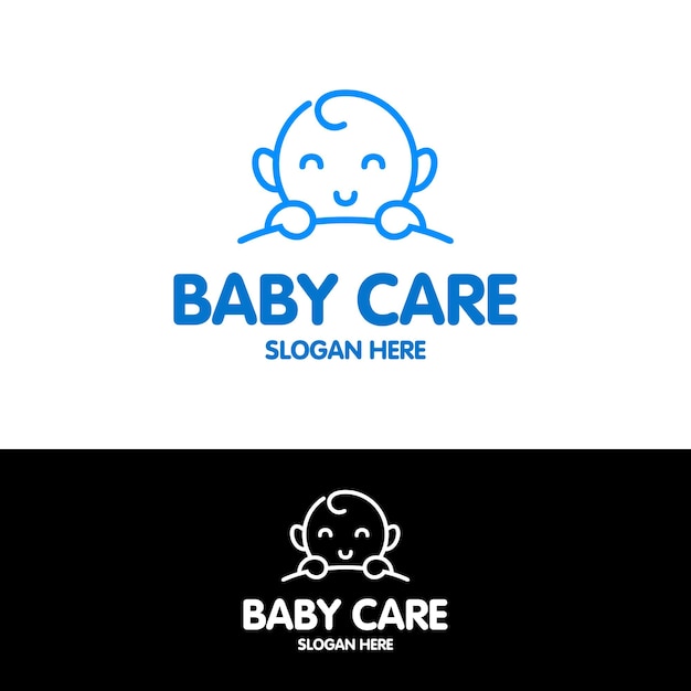 vector cute baby logo design