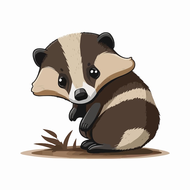 Vector vector cute badger cartoon style