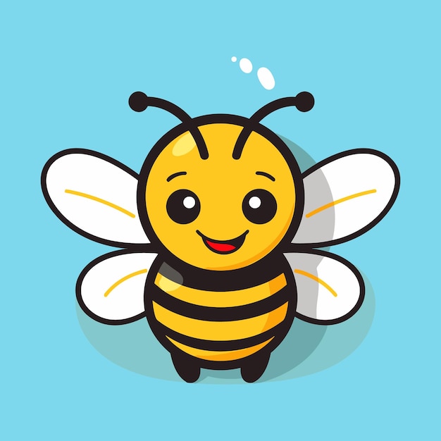 Vector vector cute bee flying cartoon vector icon illustration