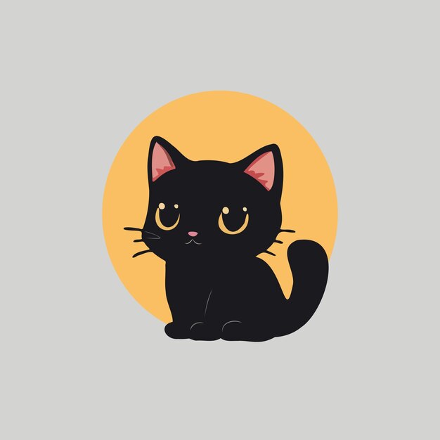 Premium Vector  Vector cute black cat icon illustration