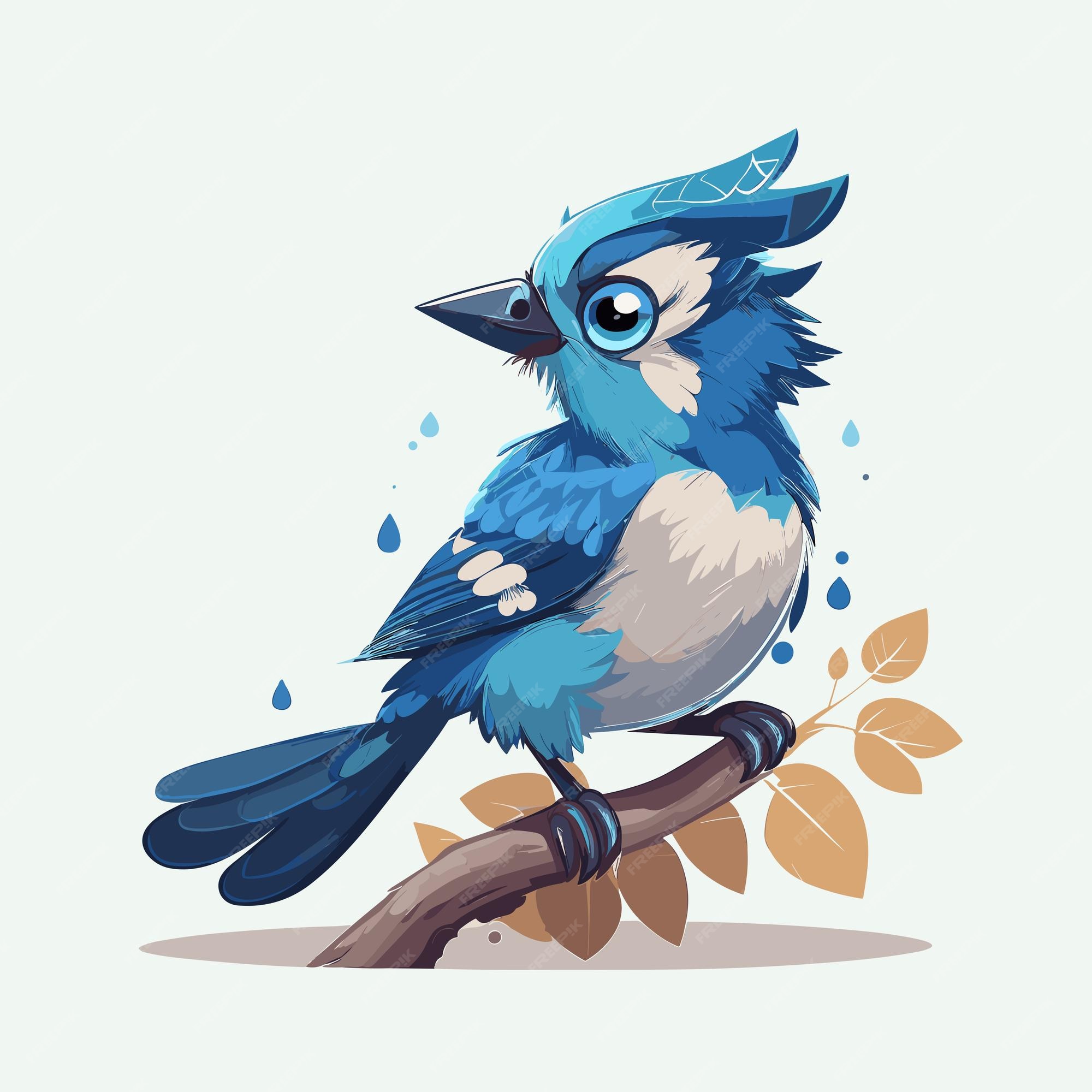 cute blue jay drawing