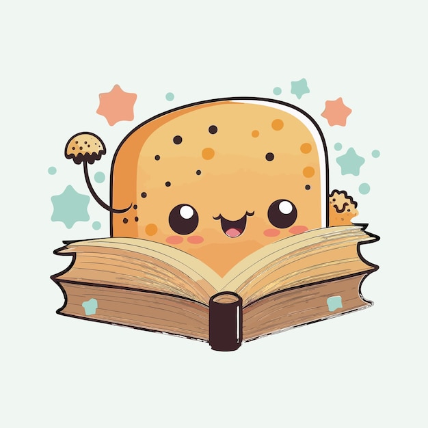 Vector cute book cartoon style