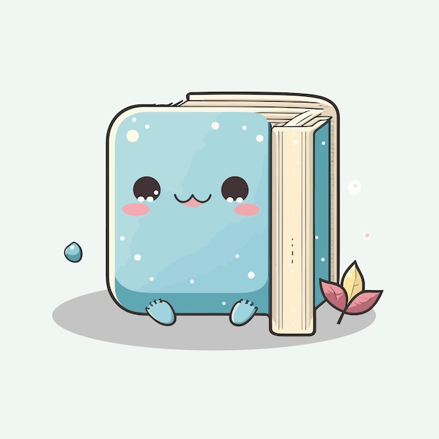 Vector cute book cartoon style