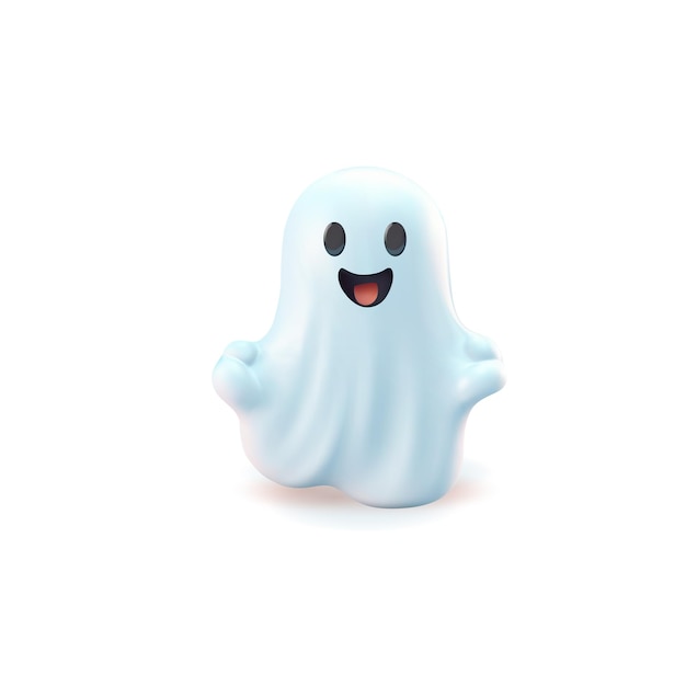 Vector Cute cartoon 3d Halloween ghost Halloween concept