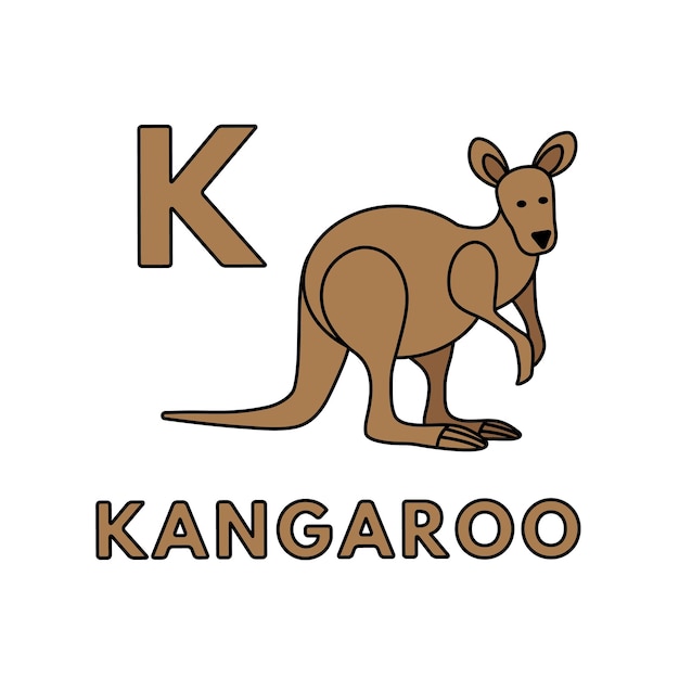 Vector vector cute cartoon animals alphabet kangaroo illustration