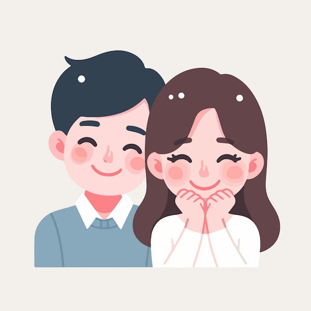 Vector vector cute cartoon couple