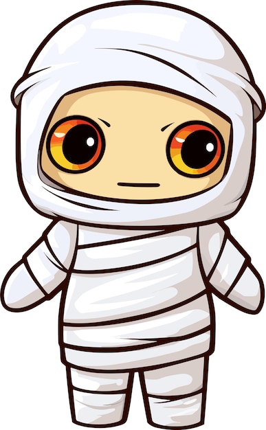 Vector cute cartoon mummie hand getekende illustratie