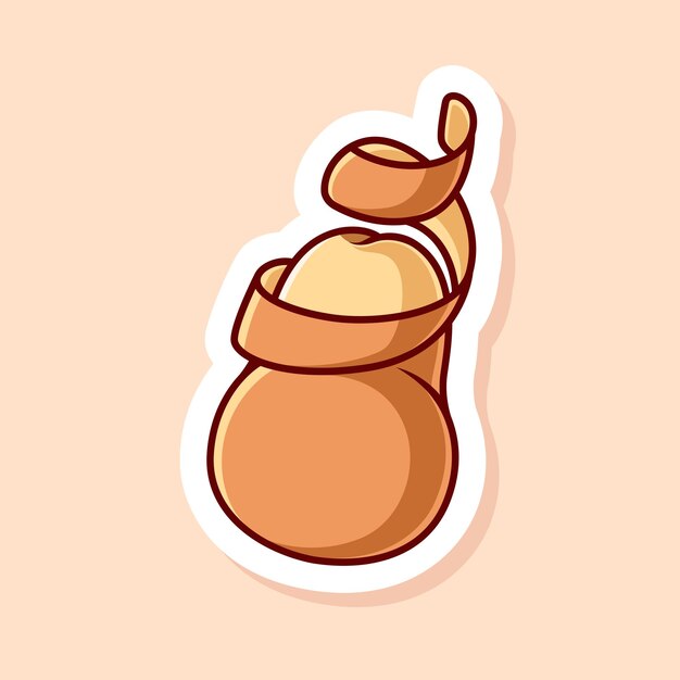 Vector vector cute cartoon of peeled potato isolated