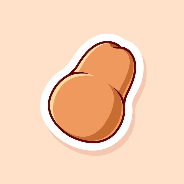 vector cute cartoon of single potato isolated