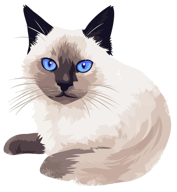 Vettore vettore simpatici gatti da cartone animato isolati su uno sfondo bianco