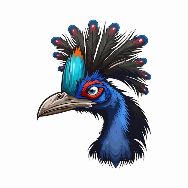 Vector vector cute cassowary cartoon style