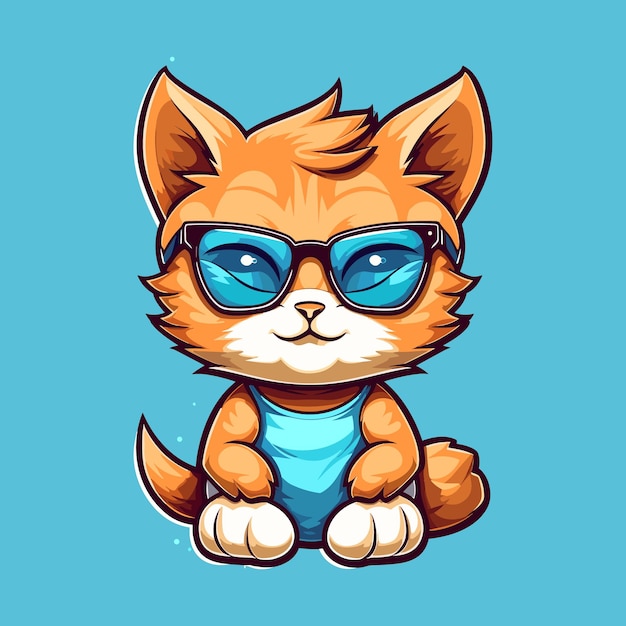 vector cute cat cartoon vector icon illustration