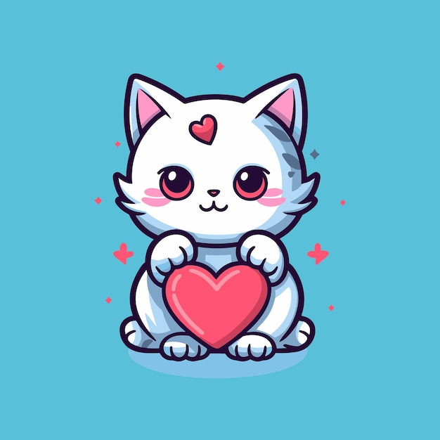 vector cute cat cartoon vector icon illustration