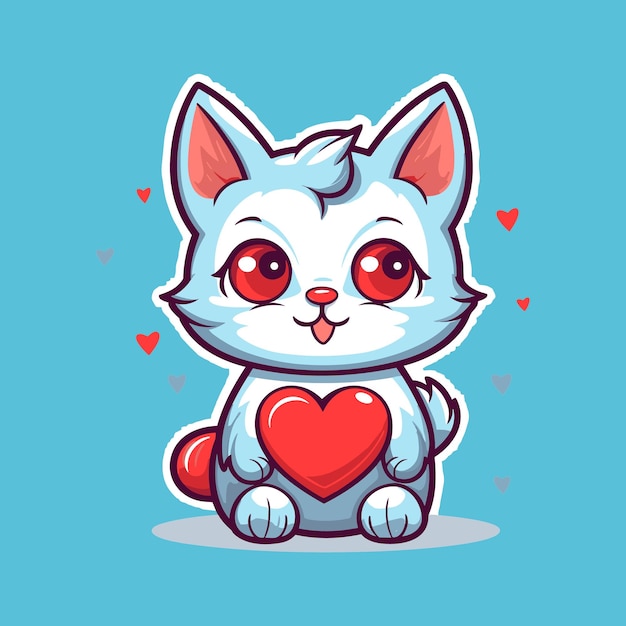 vector cute cat cartoon vector icon illustration